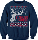 Oh What Fun Dirt Bike Christmas sweatshirt - Navy