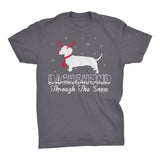 Dachshund Through the Snow Rudolph Christmas t-shirt - Charcoal
