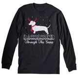 Dachshund Through the Snow Rudolph Christmas long sleeve shirt - Black