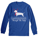 Dachshund Through the Snow Rudolph Christmas long sleeve shirt - Royal