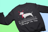 Dachshund Through the Snow Rudolph Christmas sweatshirt - additional product image