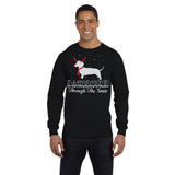Dachshund Through the Snow Rudolph Christmas long sleeve shirt - additional product image