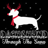 Dachshund Through the Snow Rudolph Christmas long sleeve shirt - additional product image