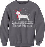 Dachshund Through the Snow Rudolph Christmas sweatshirt - Charcoal