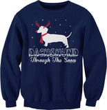 Dachshund Through the Snow Rudolph Christmas sweatshirt - Navy