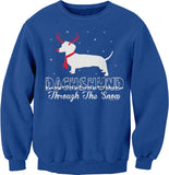 Dachshund Through the Snow Rudolph Christmas sweatshirt - Royal