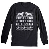 Dachshund Through the Snow Christmas long sleeve shirt - Black