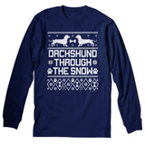 Dachshund Through the Snow Christmas long sleeve shirt - Navy