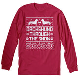 Dachshund Through the Snow Christmas long sleeve shirt - Red