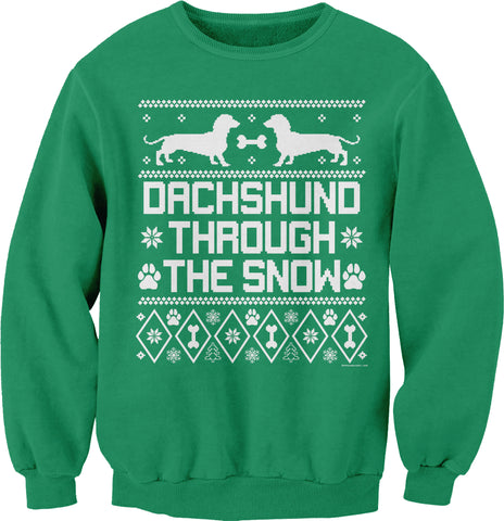 Dachshund Through the Snow Christmas sweatshirt - Kelly