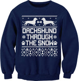 Dachshund Through the Snow Christmas sweatshirt - Navy