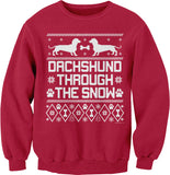 Dachshund Through the Snow Christmas sweatshirt - Red