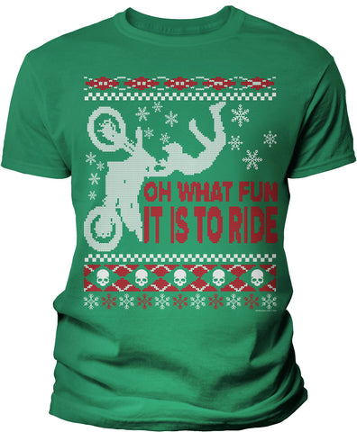 Oh What Fun Dirt Bike Christmas t-shirt - Kelly