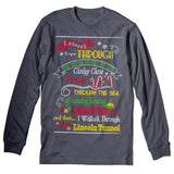 Elf Map Christmas long sleeve shirt - Charcoal