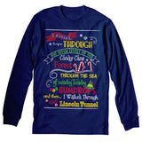Elf Map Christmas long sleeve shirt - Navy