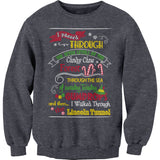 Elf Map Christmas sweatshirt - Dark Heather
