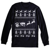 Tractor Farmer Christmas long sleeve shirt - Black