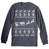 Tractor Farmer Christmas long sleeve shirt - Charcoal