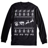 Tractor Farmer Christmas long sleeve shirt - Dark Heather