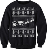 Tractor Farmer Christmas sweatshirt - Black