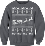 Tractor Farmer Christmas sweatshirt - Charcoal