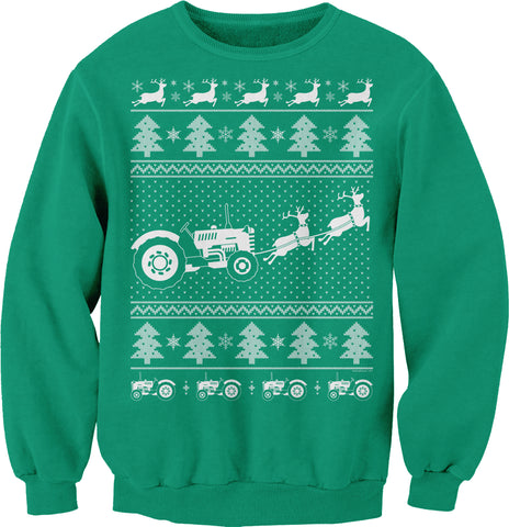 Tractor Farmer Christmas sweatshirt - Kelly