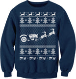 Tractor Farmer Christmas sweatshirt - Navy
