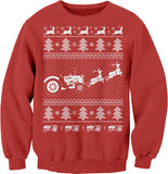Tractor Farmer Christmas sweatshirt - Red