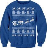 Tractor Farmer Christmas sweatshirt - Royal