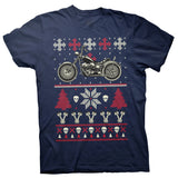 Gear Head Biker Motorcycle Christmas t-shirt - Navy