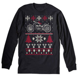 Gear Head Biker Motorcycle Christmas long sleeve shirt - Black