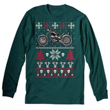 Gear Head Biker Motorcycle Christmas long sleeve shirt - Forest