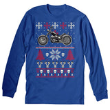 Gear Head Biker Motorcycle Christmas long sleeve shirt - Royal