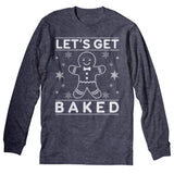 Let's Get Baked Gingerbread Christmas long sleeve shirt - Dark Heather