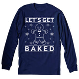 Let's Get Baked Gingerbread Christmas long sleeve shirt - Navy