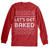 Let's Get Baked Funny Christmas long sleeve shirt - Red