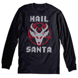 Hail Santa Gothic Christmas long sleeve shirt - Black