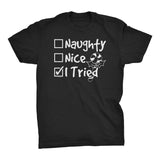 Naughty Nice I Tried Christmas t-shirt - Black