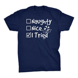 Naughty Nice I Tried Christmas t-shirt - Navy