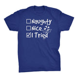 Naughty Nice I Tried Christmas t-shirt - Royal