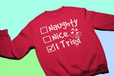 Naughty Nice I Tried Christmas sweatshirt - additional product image