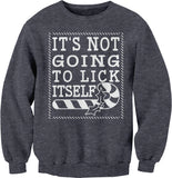 It's Not Gonna Lick Itself Christmas sweatshirt - Dark Heather