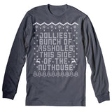 Jolliest Bunch of Assholes Christmas long sleeve shirt - Charcoal