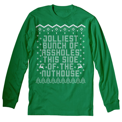 Jolliest Bunch of Assholes Christmas long sleeve shirt - Irish Green