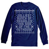 Jolliest Bunch of Assholes Christmas long sleeve shirt - Navy