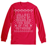 Jolliest Bunch of Assholes Christmas long sleeve shirt - Red
