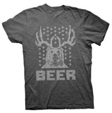 Bear Deer Beer Christmas t-shirt - Dark Heather