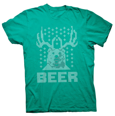 Bear Deer Beer Christmas t-shirt - Kelly