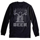 Bear Deer Beer Christmas long sleeve shirt - Black