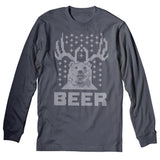 Bear Deer Beer Christmas long sleeve shirt - Charcoal